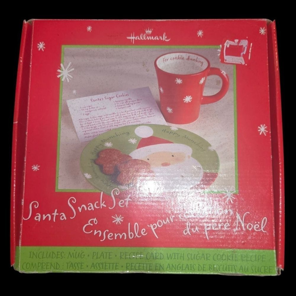 Hallmark Red and Green Santa Snack Set